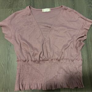 altard state pink v cut cropped shirt